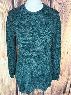 Matty M Teal Marled Crewneck Pullover Sweater